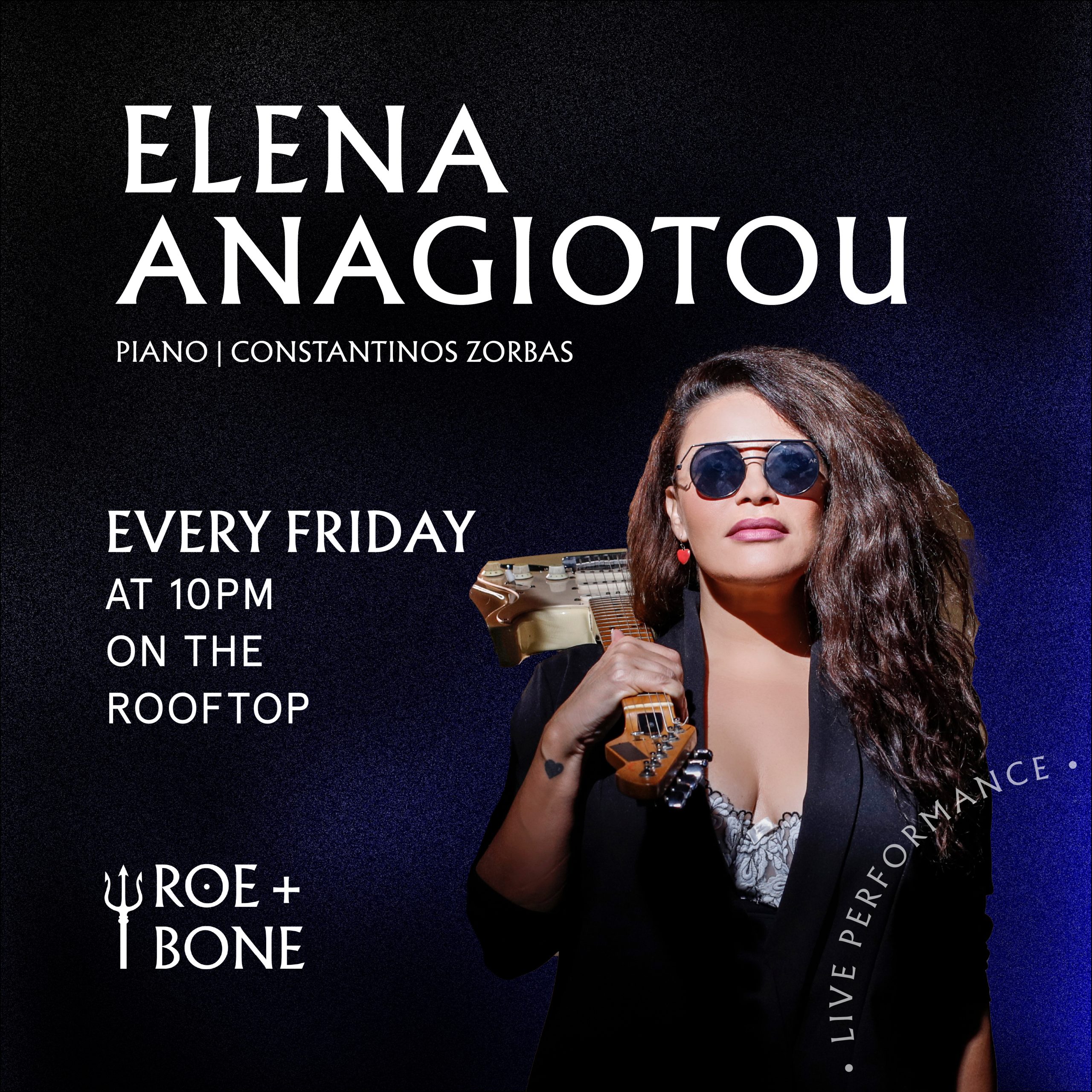 Live Under the Stars: Elena Anayiotou Takes Over Roe + Bone’s Rooftop, Every Friday at 10PM thumbnail